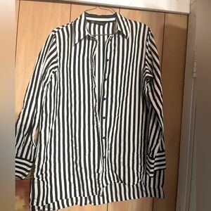 Zara striped button down top